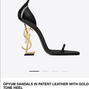 Authentic YSL gold letter 4 inch high heel sandals. Only wore once.